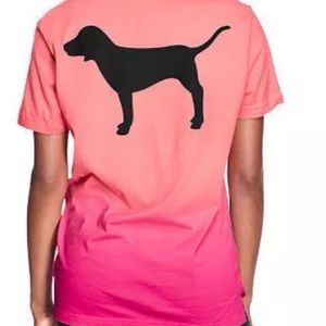 VS PINK dog Ombre Campus tshirt